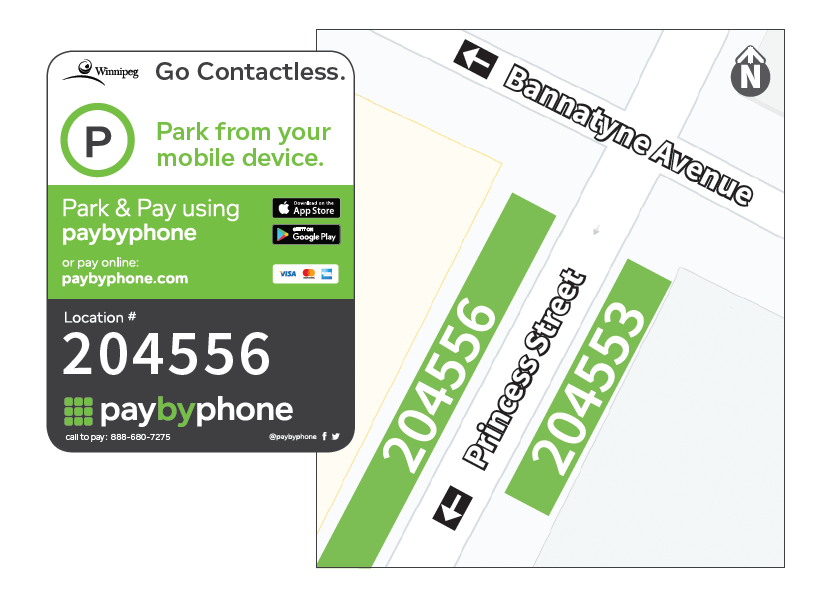 Pay by Phone block by block Numbering Sign